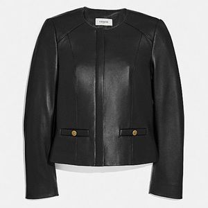 Coach Tailored Black Leather Jacket